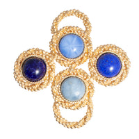 VINTAGE OVERSIZED BLUE STONE BROOCH
