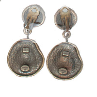 DOUBLE COIN DROP EARRINGS IN DEEP ANTIQUE GOLD