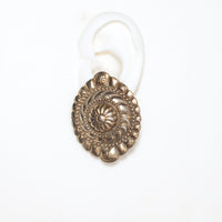 GOLDEN MEDALLION VINTAGE CLIP EARRING