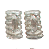STACKED SILVER TOWER VINTAGE CLIP ON EARRINGS
