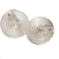 VINTAGE TEXTURED SWIRL SILVER CLIP ON EARRING