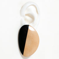 WOOD AND BLACK OVAL