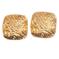 VINTAGE RIPPLE GOLD CLIP EARRINGS
