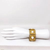 ACCESSOCRAFT WIDE WHITE DOT BRACELET
