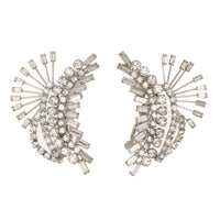 PEACOCK RHINESTONE EAR CLIMBERS