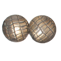 GOLDEN SNAKE SKIN TEXTURED CLIP EARRING