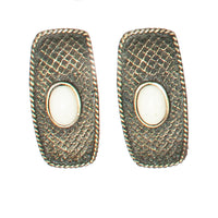 WOVEN IVORY & GOLD VINTAGE CLIP EARRING