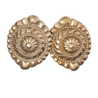 GOLDEN MEDALLION VINTAGE CLIP EARRING
