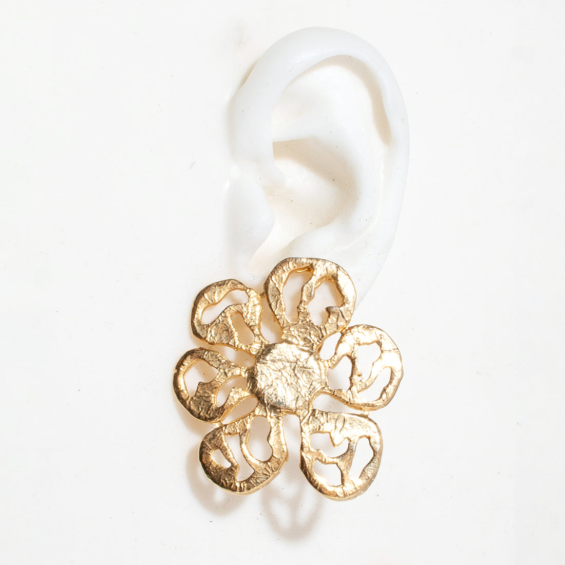 LARGE GOLDEN DAISY CLIP EARRING