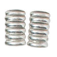 STACKED SILVER TOWER VINTAGE CLIP ON EARRINGS