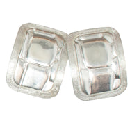 VINTAGE QUILTED SILVER CLIP ON EARRINGS