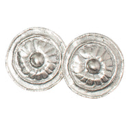 OVERSIZED ANTIQUE FLORAL DETAIL VINTAGE CLIP EARRINGS