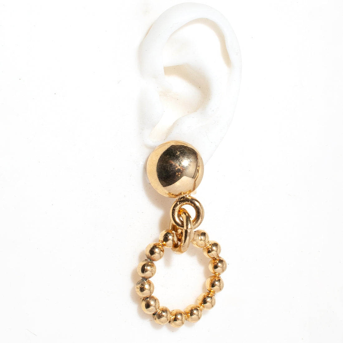 NAUTICAL BALL LOOP VINTAGE CLIP ON EARRING