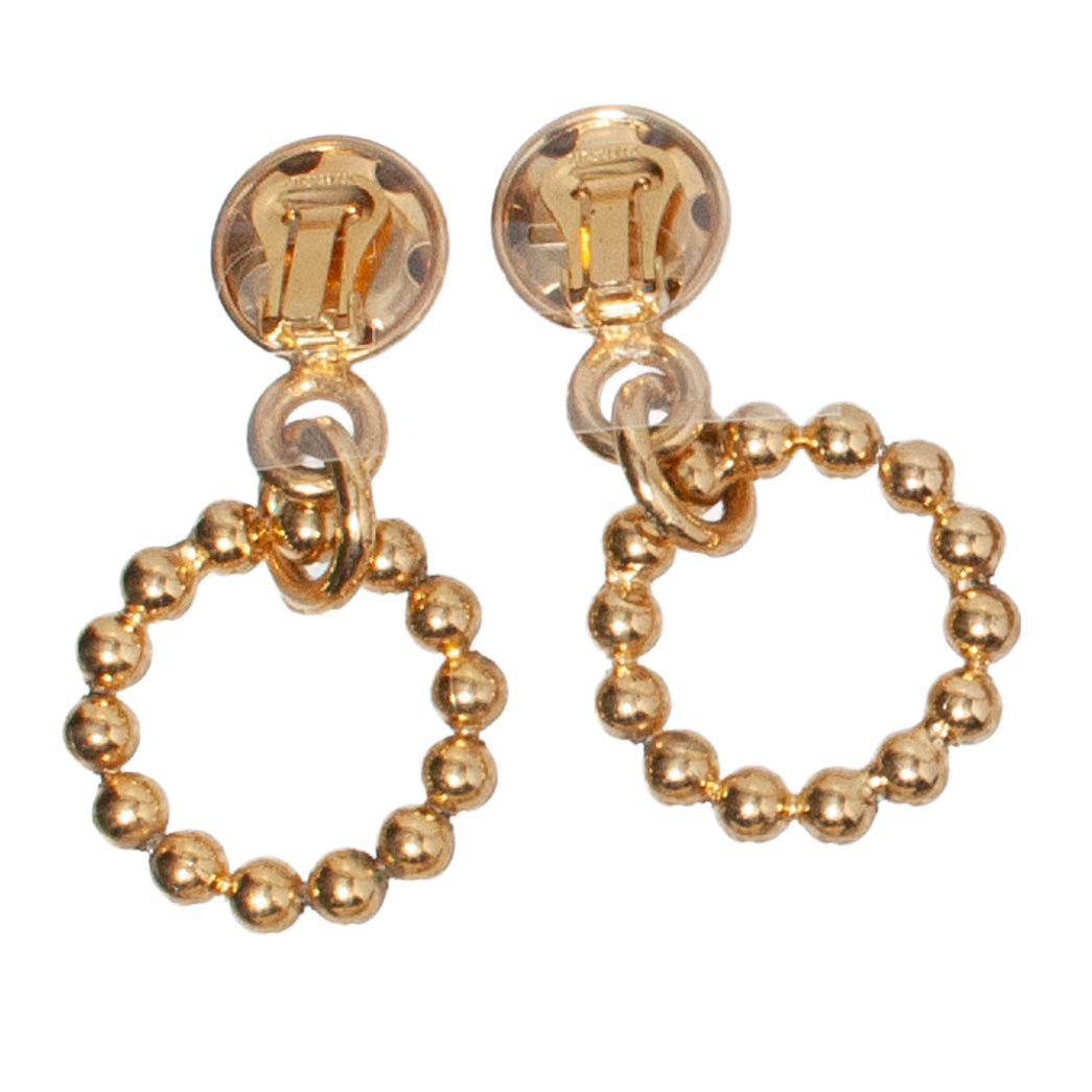 NAUTICAL BALL LOOP VINTAGE CLIP ON EARRING