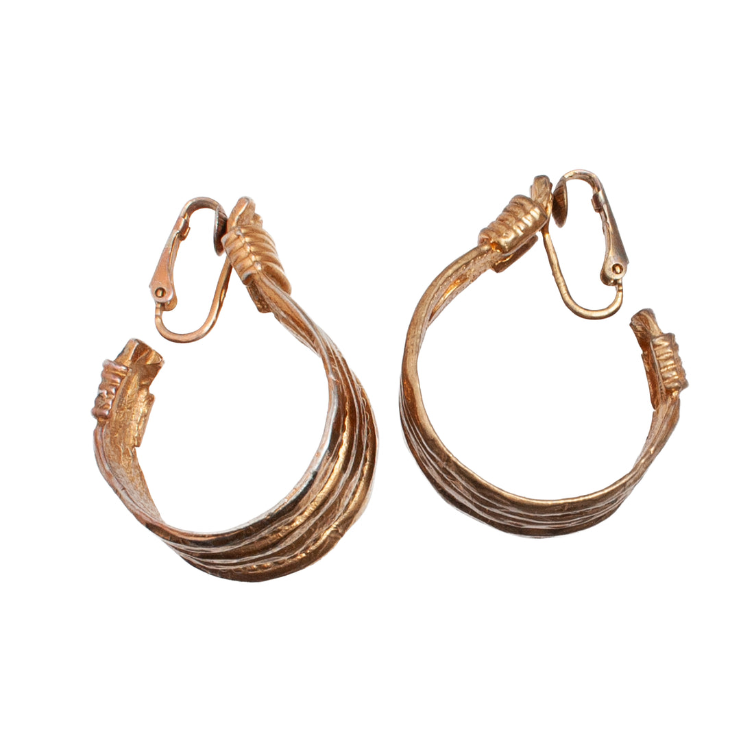 GRAZIANO LARGE GOLDEN HOOP CLIP EARRING