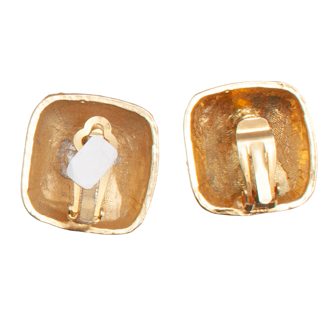 VINTAGE RIPPLE GOLD CLIP EARRINGS