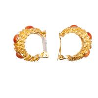 TEXTURED GOLDEN CORAL CLIP EARRING