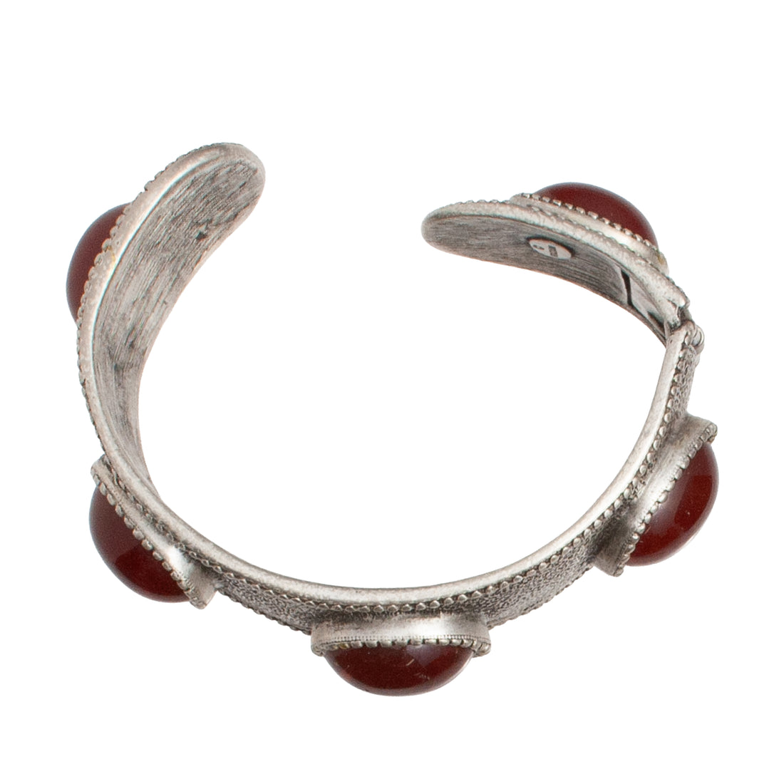 VINTAGE SILVER CABOCHON CUFF BRACELET