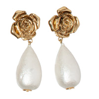 ROSE & PEARL VINTAGE CLIP ON EARRING