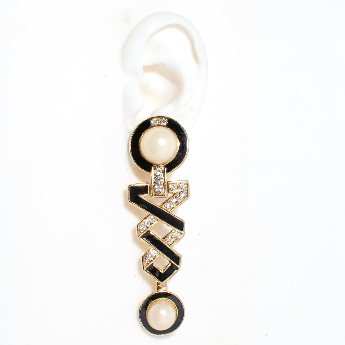 Geometric Pearl Drop Earrings