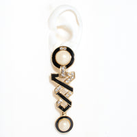 Geometric Pearl Drop Earrings