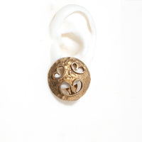 VINTAGE HOBE BRUTALIST ROUND CLIP EARRING
