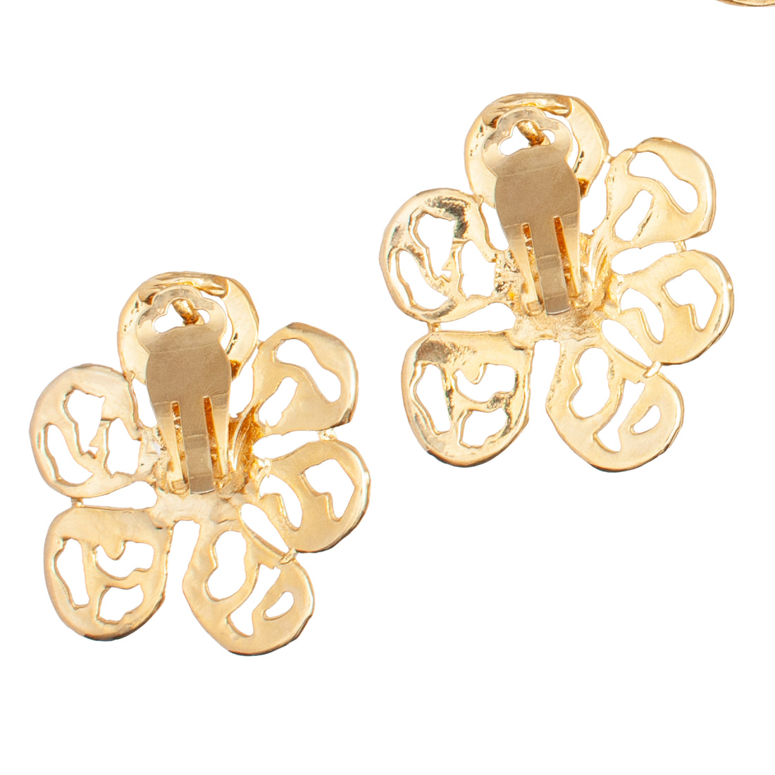 LARGE GOLDEN DAISY CLIP EARRING