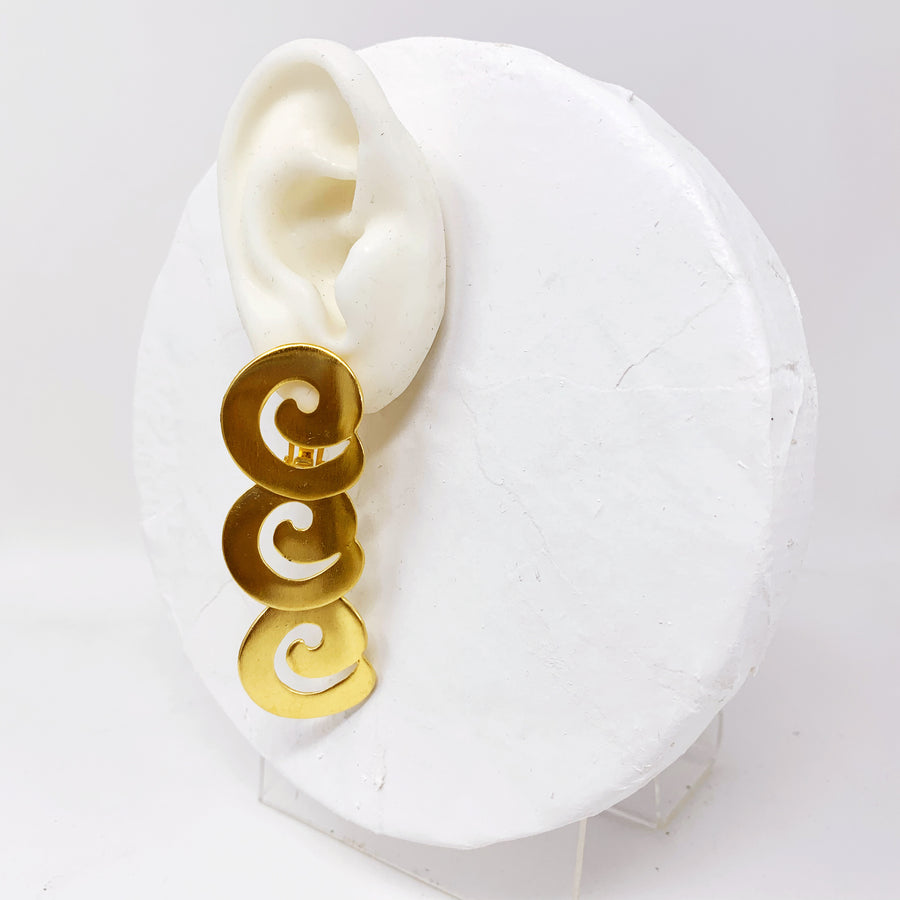 ABSTRACT SWIRL LINEAR EARRING