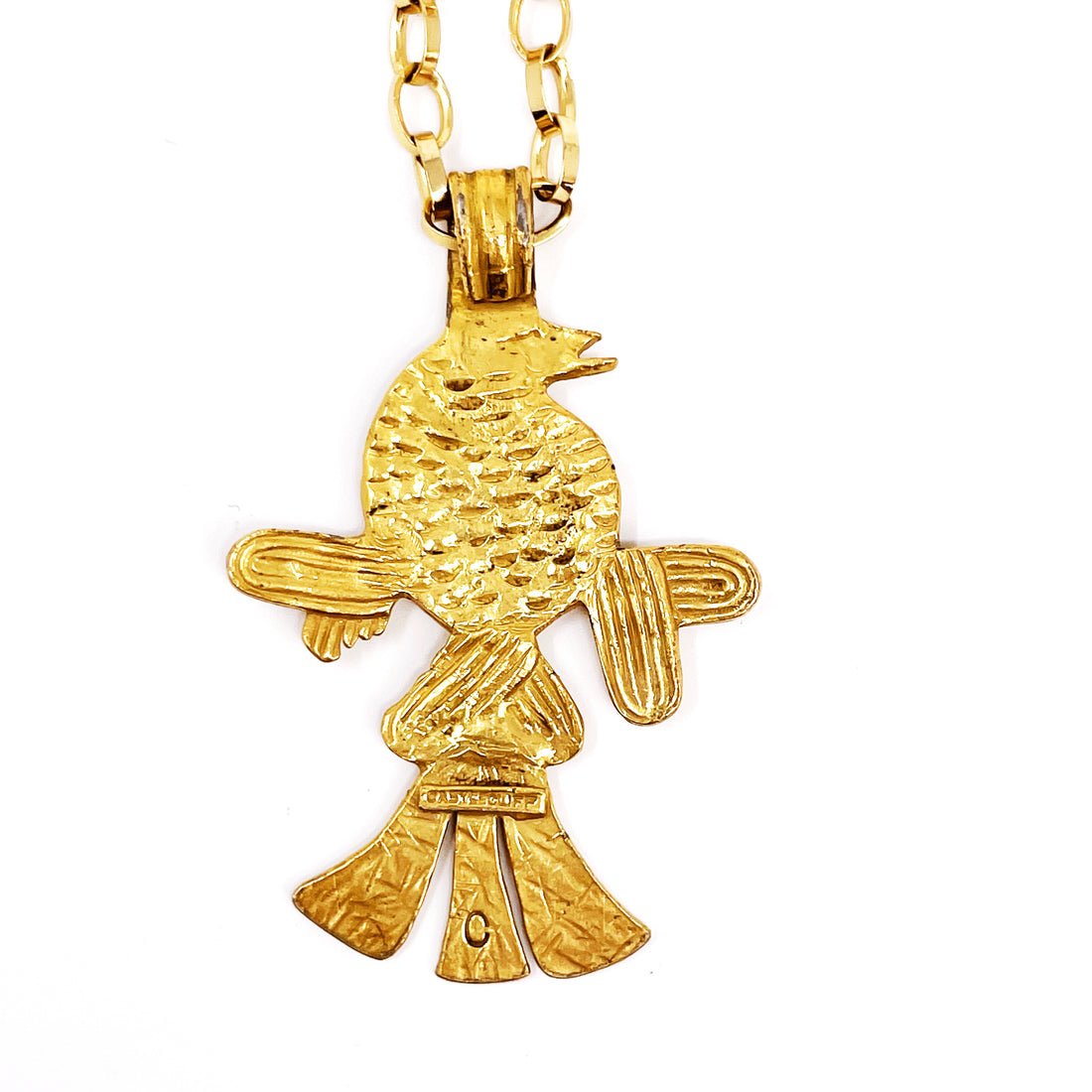 CASTLECLIFF VINTAGE: SINGLE GOLDEN AVIAN PENDANT