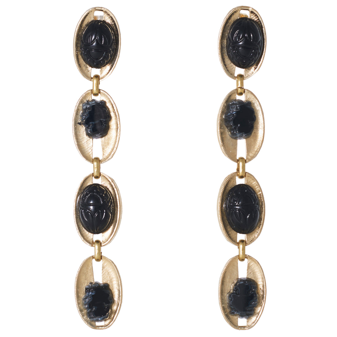 BRIGHTON EARRING // BLACK SCARAB & AGATE