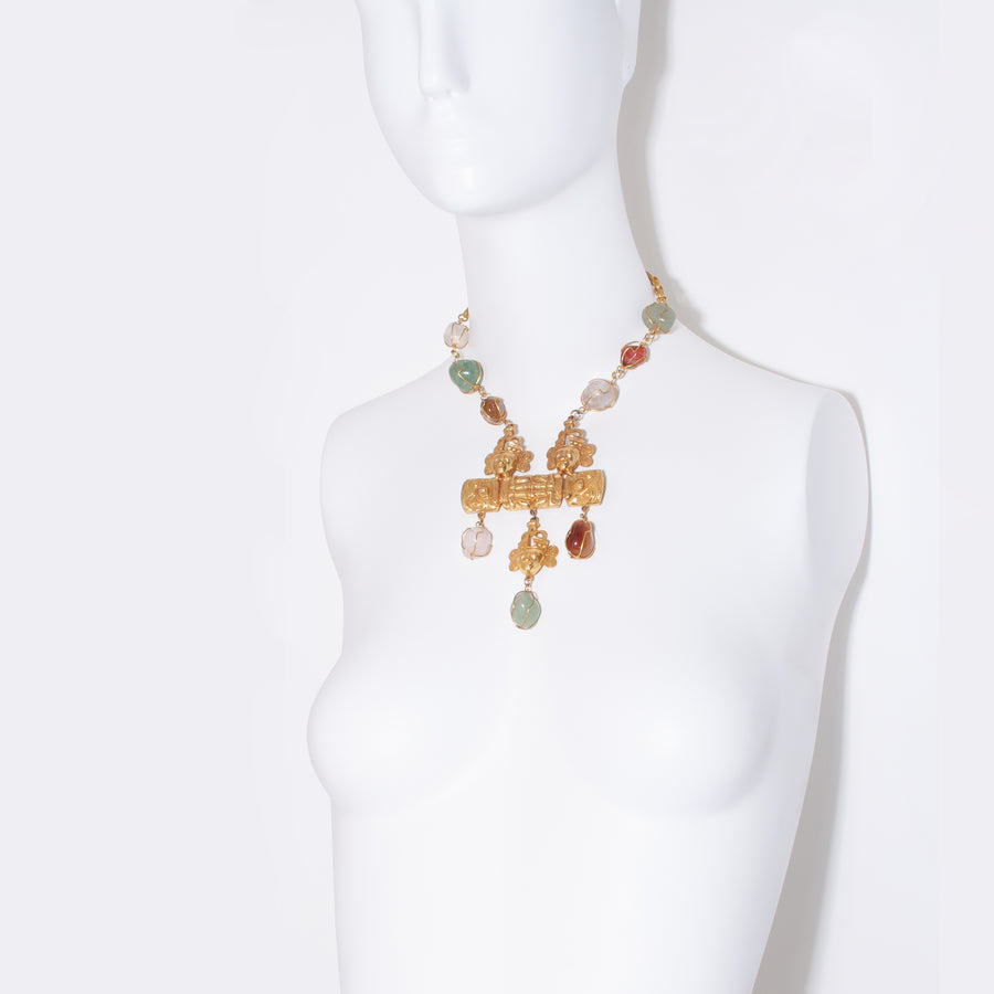 CASTLECLIFF MESOAMERICA: SEMI-PRECIOUS AZTEC PENDANT