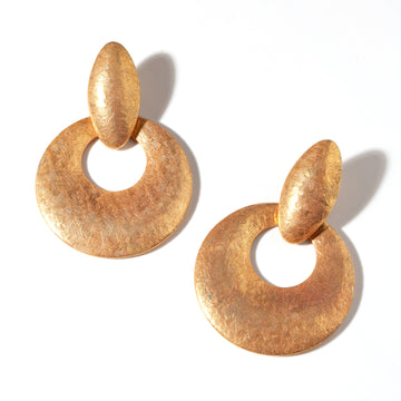 TEXTURED HOOP DOOR KNOCKER EARRING