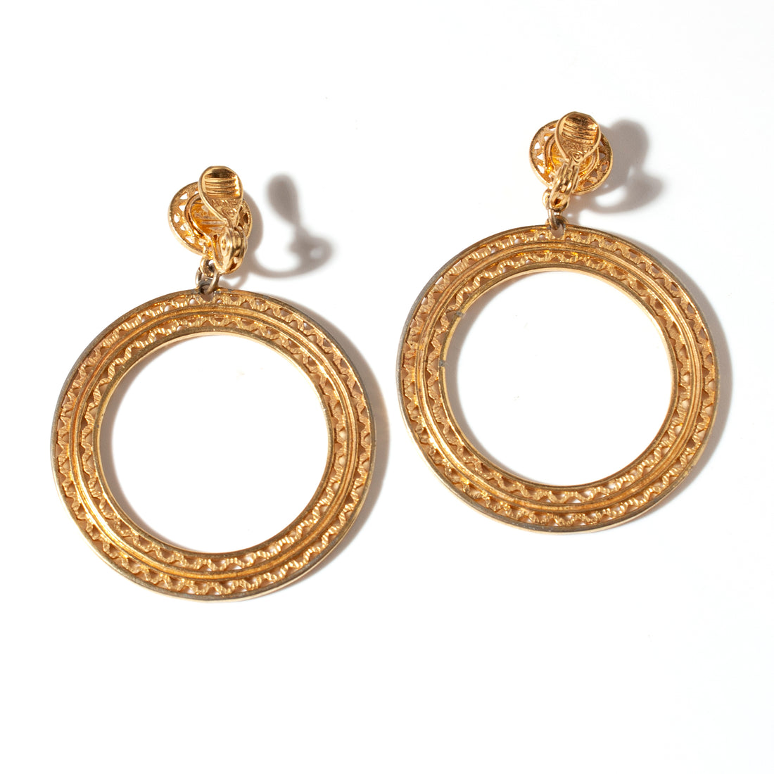 MONET OPEN WORK HOOP EARRING