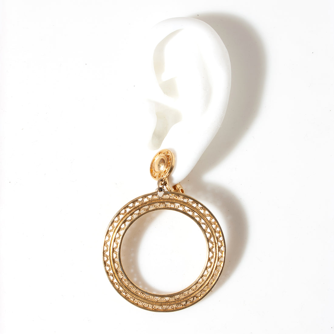 MONET OPEN WORK HOOP EARRING