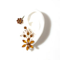 TOPAZ FLORAL EAR CUFFS - 1950