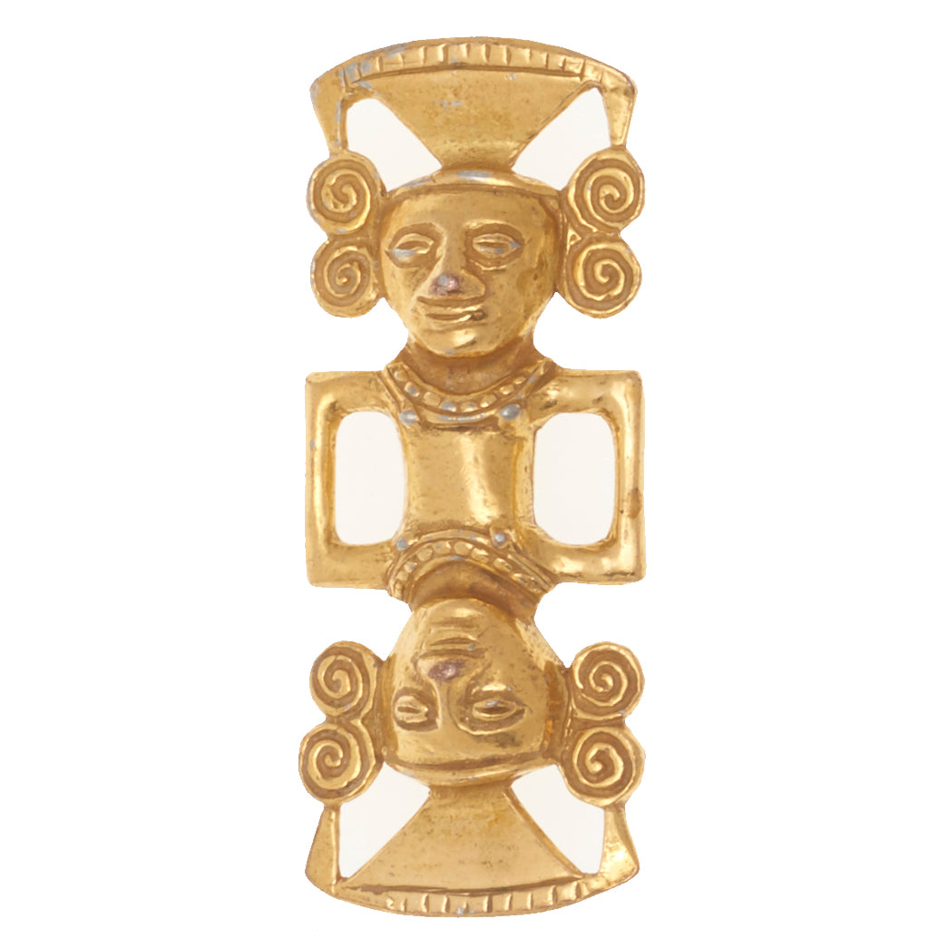 CASTLECLIFF MESOAMERICA: MAYAN DOUBLE HEAD BROOCH