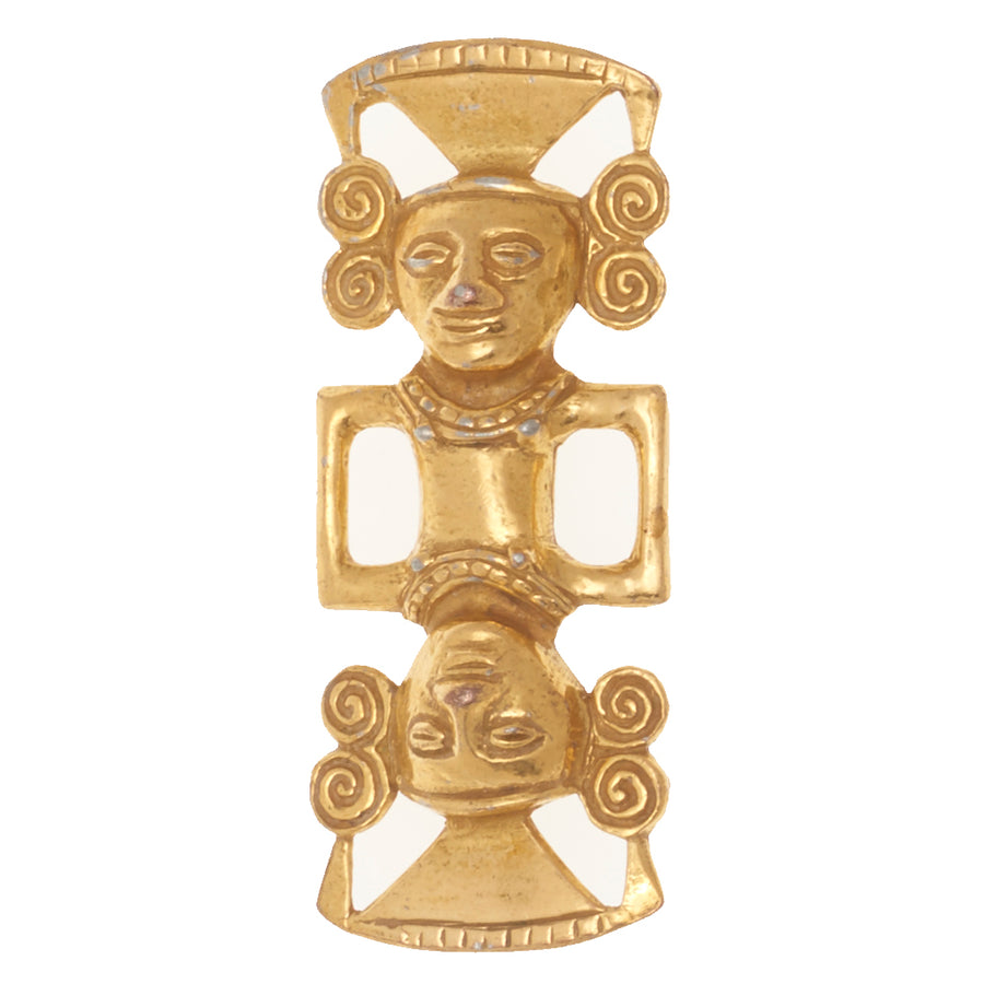 CASTLECLIFF MESOAMERICA: MAYAN DOUBLE HEAD BROOCH