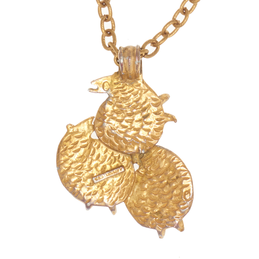 CASTLECLIFF VINTAGE: GOLDEN AVIAN TRIO PENDANT