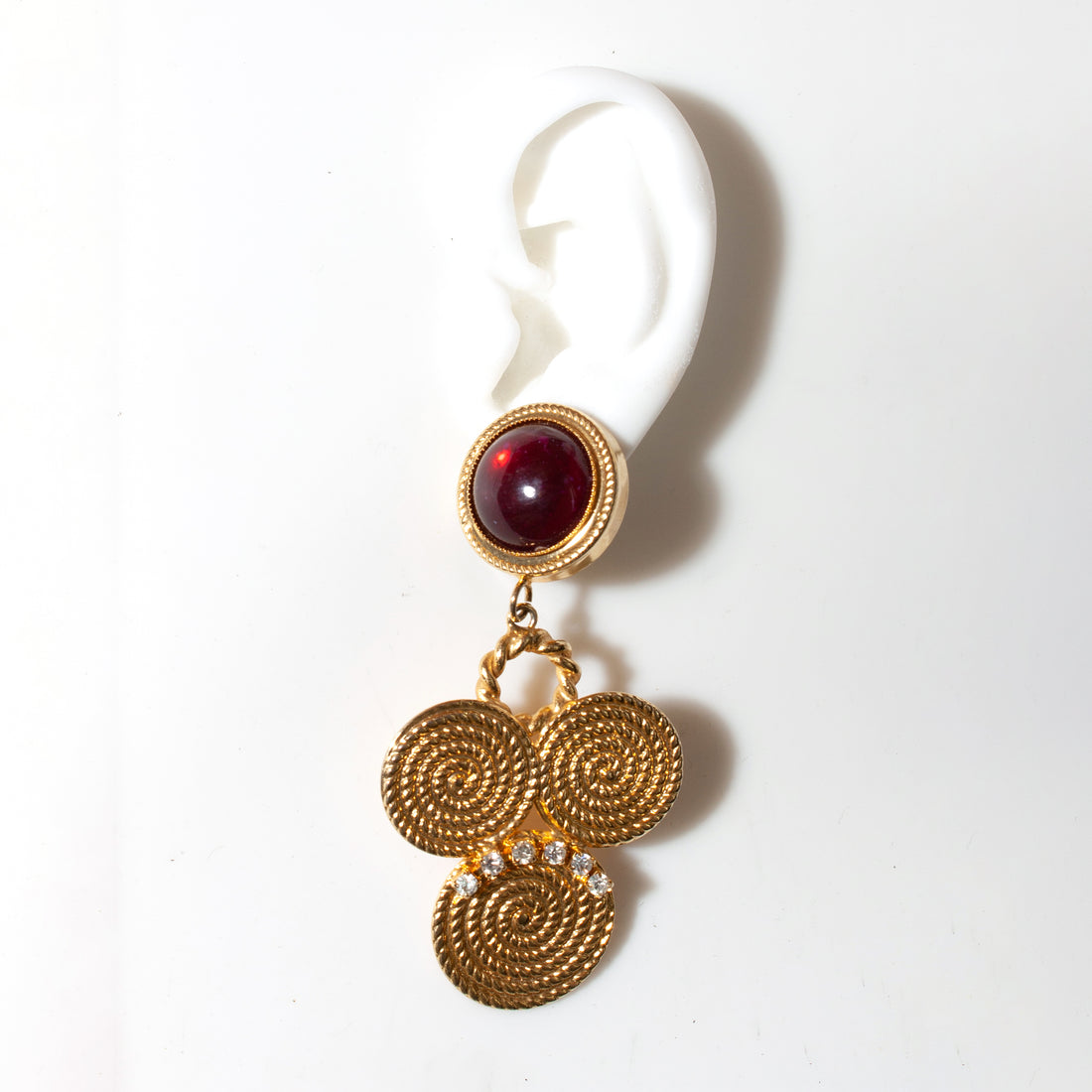 RUBY SWIRL STATEMENT EARRING