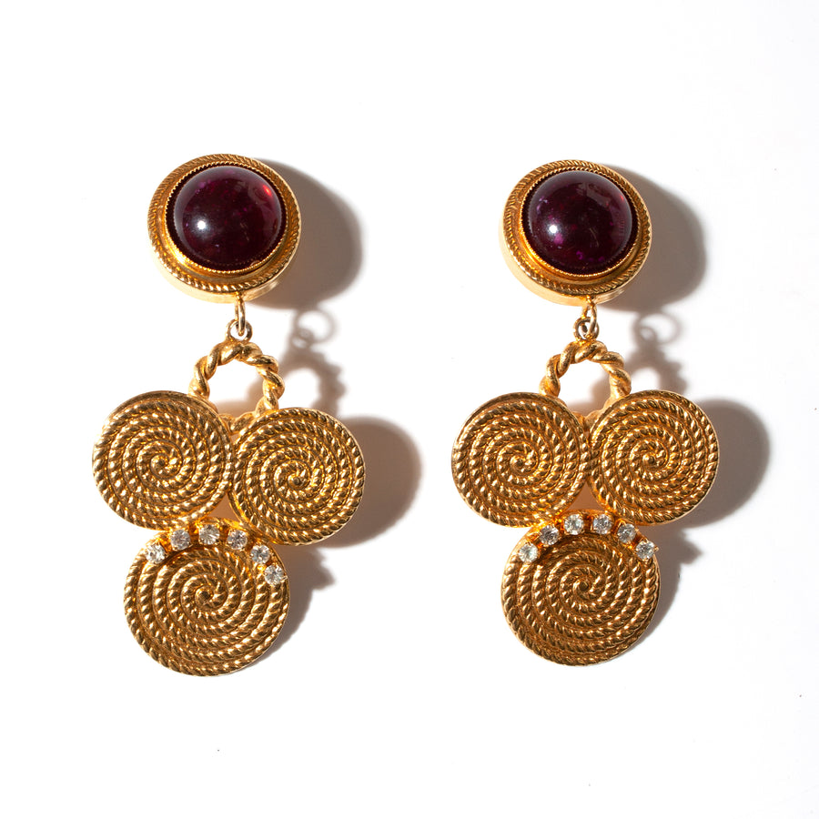 RUBY SWIRL STATEMENT EARRING