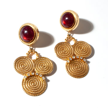 RUBY SWIRL STATEMENT EARRING